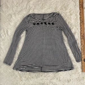 Justice long sleeve tee shirt black white size girls 10